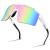 FEISEDY Cycling Sports Sunglasses Wraparound Adjustable Legs 80s Running Baseball Visor for Men Women Shield B2837 Rainbow-mirror 75 Millimeters