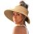 FURTALK Sun Visor Hats for Women Wide Brim Straw Roll Up Ponytail Summer Beach Hat UV UPF Packable Foldable Travel Medium 01-pure Khaki