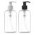 Bar5F Plastic Bottles with Pump Dispenser, 8 oz | Leak Proof, Empty, Clear Refillable, BPA Free for Body Wash, Moisturizer, Face Cream, Liquid Soap | Black & White Pumping Caps | Set of 2