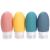 OPRET 4 pieces silicone travel bottles set 60ml leakproof refillable portable travel container for shampoo cream rinse bpa-free and TSA-tested 4 pieces blue cyan pink yellow