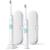 Philips Sonicare ProtectiveClean 4300 Electric toothbrush HX6807/35 Double pack - 2 sound toothbrushes pressure control travel case - White & White 2 pieces (1 Pack)
