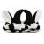 Hofar Face Wash Headband Hairband with Cow Horns Coral Fleece Cartoon Cute Creative Hair Accessories (Black)