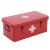 Xbopetda First Aid Medicine Box  First Aid Kit Supplies Bin  Metal Medicine Storage Tin  First Aid Empty Box with Safety Lock for Home Emergency Tool Set-Red