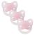 DentiStar Latex Schnuller 3 Set-Size 2 for 6-14 months-tooth and jaw-friendly latex pacifier with dental level-heart pink-bpa-free-made in Germany