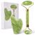 GUGUG Gua Sha Stone and Face Jade Roller Set for Facial Massage - Reduces Eye Puffiness and Skincare Routine-Green