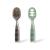 NumNum Pre-Spoon GOOtensils | Baby Spoon Set (Stage 1 + Stage 2) | BPA Free Silicone Self Feeding Toddler Utensils | For Kids Ages 6 Months+, 1-Pack, 2 Spoons, Storm Gray/Glacier Green Storm Gray/Glacier Green 1 Pack (Two Spoons)