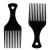 DAZISEN 2 Pcs Afro Hair Comb - Black Plastic Wide Tooth Smooth Afro Pick Comb Detangling Hair Comb for Curly Wavy Frizzy Hair for Men and Women Black *2