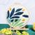 Easy DIY Craft Punch Needle Embroidery Kits Deco Rug for Starter Kits with Stamped Color Pattern with Instruction Yarn and Embroidery Wooden Handle Needle Pen Hoop (Nordic Plant Leaf Deco)