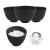 FERCAISH 4Pcs Diy Face Mask Mixing Bowl  Microwavable Silicone Facial Mud Bowl Cosmetic Beauty Tool for Home Salon(Black)