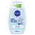 Nivea baby head to foot bathroom & shampoo gentle vegan baby shampoo for skin and hair with almond oil relaxing shower gel with hypoallergenic formula without parabens and microplastics (200 ml)