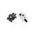 Halloween Skull Hair Clips Skeleton Hair Barrettes Clips Halloween Goth Hair Pin BHWH03 (White-Black)