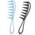 Fuyamp 2 Packs Wide Tooth Shark Combs Salon Large Teeth Shark Combs Curly Hair Salon Barber Comb Afro Comb Curl Comb Hairstyle Comb Salon Hairdressing Comb for Hair Styling Tool (Blue+Black)