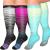 Diu Life 3 Pairs Plus Size Compression Socks for Women and Men Wide Calf 20-30mmhg Extra Large Knee High Support for Circulation 02 Blue/Red/Gray XX-Large