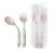 Tomedeks 2pcs Infant Feeding Training Spoon And Fork Cutlery Baby Utensils Spoon And Fork Set Children Easy To Hold Heat-resistant And Flexible Learning Spoon And Fork(Yellow) (Pink)