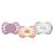 Set of 3 pacifiers anatomical day and night 0-6 months BPA-free robust pink motif/sun and heart/clair de lune