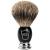 Parker Safety Razor, Premium 3 Band Pure Badger Shaving Brush with Stand Included - Packaged in a Gift Box - Generate a Thick & Luxurious Lather with Your Favorite Shave Soap - Black & Chrome Handle