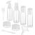 FANTESI Travel Bottles for Toiletries 9 PCS Leak Proof Refillable Travel Containers Liquid Containers with Clear Toiletries Bag for Cosmetic Shampoo Lotion Makeup Shower Hand Soap