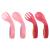 Vicloon Baby Fork and Spoon Set 4Pcs Self Feeding Utensil Easy Grip Toddler Cutlery Kit Baby Weaning and Feeding Spoons for Infant Toddler Children First Led Training Weaning (Red/Pink)