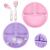 Vicloon Baby Suction Plate 2Pcs Silicone Baby Suction Plates Non Slip Silicone Baby Weaning Plate Divided Dishes for Toddler Kids Self Feeding Fits for Most Highchairs Trays(Pink/Purple)