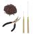 Microring hair extension set with 1 microring hair pliers 1 piece microring needle threaders 1 pull hooks and 500 pieces microring for hair extension accessories (brown)