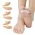 CAREOR 6 Pieces Hammer Toe Cushion - Hammer Toe Gel Pads Corrector & Straightener for Curled Curved Claw & Mallet Toe Relief - Right & Left Gel Support Crest Cushion (Beige)