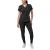 Adar Pro Modern Athletic Scrub Set for Women - Modern V-Neck Scrub Top & Yoga Jogger Scrub Pants Medium Black