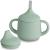 Moonkie Silicone Baby Sippy Cups for Infants Toddlers and Kid | 3 Stages Training Cup Straw Cup Baby Water Bottle 4 oz(Sage)