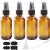 YUNFOOK 4 oz Amber Glass Spray Bottles for Essential Oils Small Empty Fine Mist Spray Bottle 2 Pack with Funnel Dropper Amber 4oz-2pack