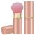 Falliny Retractable Kabuki Makeup Brush, Travel Face Blush Brush, Portable Powder Brush with Cover for Blush, Bronzer, Buffing, Flawless Powder Cosmetics Rose Gold Small
