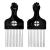 2 Pack Metal Hair Pick for Afro Hair, Hair Pick Afro Comb for Curly Hair, Afro Picks for Women/Men Hair Styling Hairdressing Tool (Black) 2 Pack Metal Hair Comb