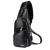 Men's Leather Sling Bag,Chest Shoulder Daypack Waterproof Crossbody Bag with USB Black