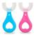 2Pcs Kids Toothbrushes U Shaped Toothbrush 360 All-Round Cleaning Silicone Teeth Brush for Kids 2-6Years(Blue and Pink