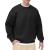 THE GYM PEOPLE Men's Fleece Crewneck Sweatshirt Thick Loose fit Soft Basic Pullover Sweatshirt Black Large