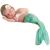 Pinbo Newborn Baby Photography Prop Crochet Mermaid Headband Bra Tail