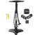 Vibrelli Bike Floor Pump with Gauge - High Pressure 160 PSI - Presta Valve Bike Pump Automatically Switches to Schrader - Bicycle Pump Comes with Glueless Puncture Kit Black