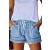 YOCUR Womens Lightweight Shorts Casual Baggy Trendy Short Pants Elastic Waist Drawstring Comfy Shorts Light Blue Medium