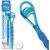 Mara Expert Tongue Cleaner Professional for Safe Breath Tongue Brush & Schaber in 1 removes bacterial tongue coverings & cleans the tongue thoroughly gently and effective (blue/red/transparent)))