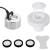 Mxmoonant 350ml/H Ultrasonic Mist Maker Set Pond Fogger DC 24V Mini Metal Atomizer with Water Splash Guard & Float for Fountain Pond Pot Rockery Sink (UK Plug)