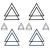 Oottati Small Cute Temporary Tattoo Wrist Geometric Triangles (Set of 2)