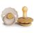 Frigg Daisy latex Schnuller |Classic pacifier |2-pack |Symmetrical cherry shape |BPA-free |Made in Denmark |Latex pacifier |(Chamomile/honeygold size 2 (6-18 months) Chamomile/Honey Gold Size 2 (6-18 months)
