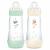 Mam |Easy start anti -colic baby bottle 4+ months faster flow (2 x 320 ml) MINT + cotton - vials for reducing colic and symptoms of the baby - still -friendly baby bottle