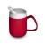 Ornamin Mug with Internal Cone 140 ml Red with Spouted Lid with small opening (model 207 + 806) | drinking aid thermo mug feeding cup
