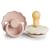 FRIGG Daisy Natural Rubber Baby Pacifier | Made in Denmark | BPA-Free (Blush/Cream 6-18 Months) 2-Pack