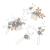 4 Pieces Gold Wedding Hair Comb Pearl Bridal Hair Accessories Rhinestone Bridal Jewelry Comb Hair Clip for the Bride Bridesmaid - Blue