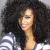 Colorfulpanda wig afro kinky black ladies short wavy wigs for women synthetic natural hair wig with pony naturally curly wig (black)