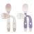 Vicloon Baby Fork and Spoon Set 4pcs Baby Cutlery Feeding Set Toddler Utensils Spoons Forks Silicone Self Feeding Utensil Easy Grip Toddler Cutlery Kit for Infant weaning and Learning to Use Cutlery Pink-purple