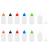 MYYZMY 12 Pcs Precision Tip Applicator Bottles  1 Ounce Translucent Glue Bottles  with 2 Mini Funnel  Multicolor Lids