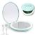 wobsion Led Compact Mirror, Rechargeable 1x/10x Magnification Compact Mirror, Dimmable Small Travel Makeup Mirror,Pocket Mirror for Handbag,Purse,Handheld 2-Sided Mirror,Gifts for Girls,Cyan Rechargeable Cyan