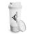 Protein Shaker Fyra 700ml - BPA free with container & powder compartment protein shaker with sieve and scale for whey and bcca shakes fitness drinking bottle for smoothie isolate & diet sport concentrate in white