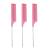 3 Pcs Hair Comb Anti-Static Tail Comb Carbon Fibre Metal Comb Pin Tail Comb Heat Resistant and Salon Rattail Parting Comb Pink Fine Tooth Rat Tail Hair Comb Brush for Women pink3.30